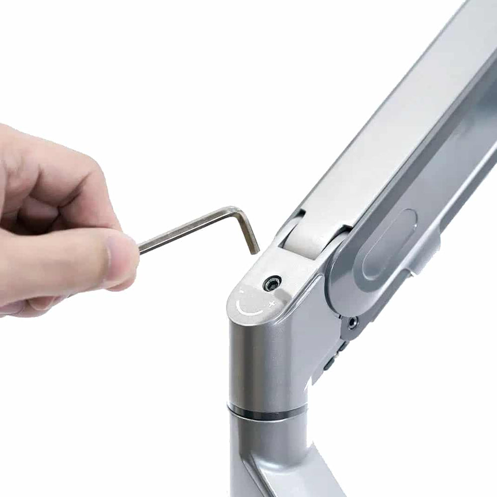 Alberenz® Dubbele Monitorarm Met Gasveer Zilver