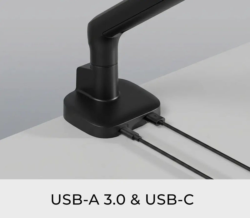 Alberenz držák na dvojitý monitor s plynovou pružinou - až do 35" - s USB - černý