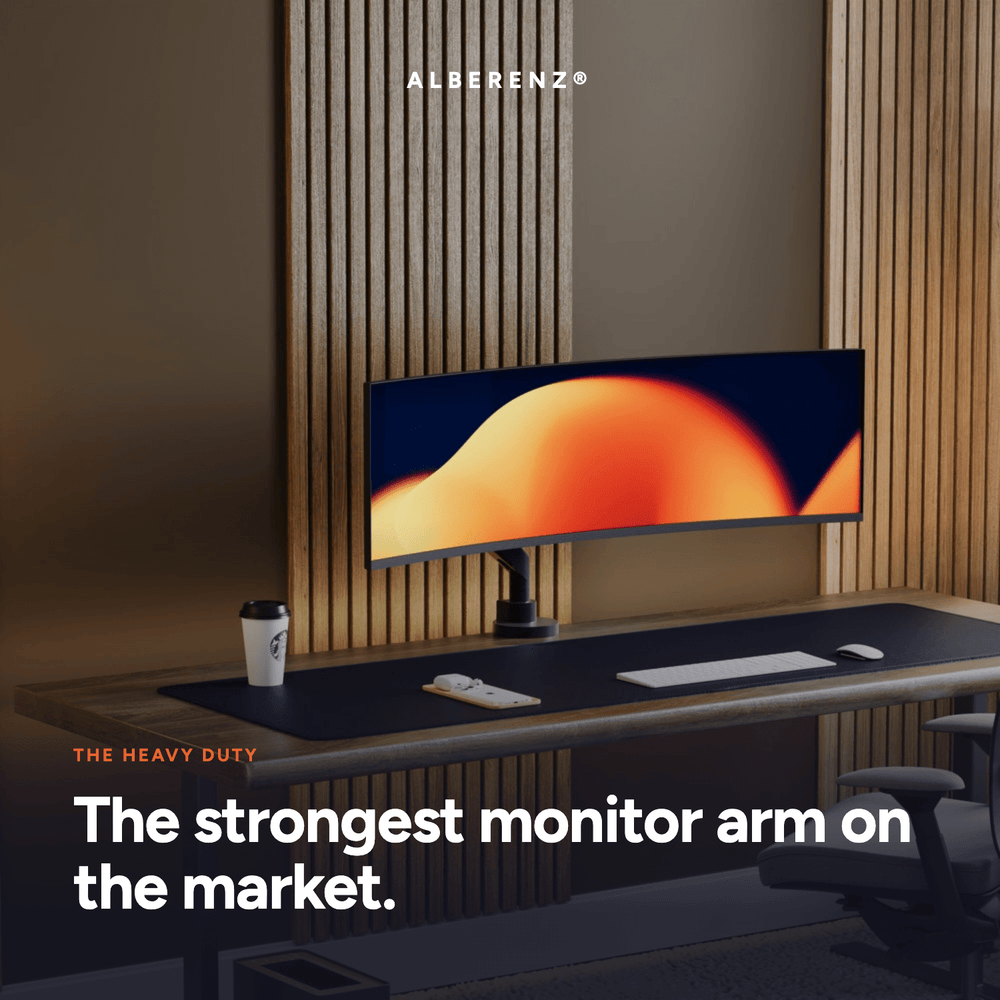 Alberenz® Soporte de Monitor con Resorte de Gas de Alta Resistencia (hasta 57 pulgadas)