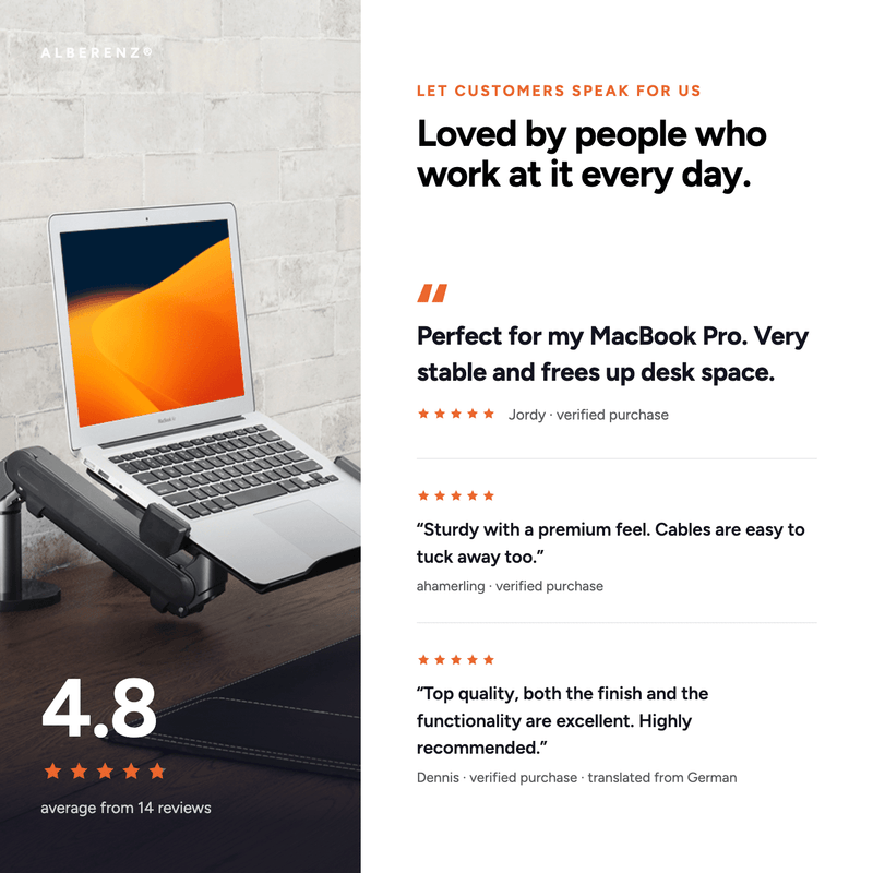 Alberenz® Laptoparm Gasveer - Donkergrijs
