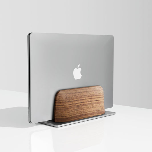 Alberenz® Walnut Vertical Laptop Holder - Sleek & Functional Design - Alberenz -