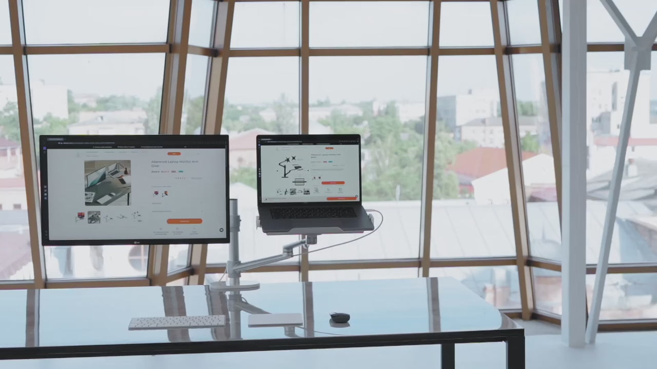 Alberenz® Laptop Monitor Arm Silver