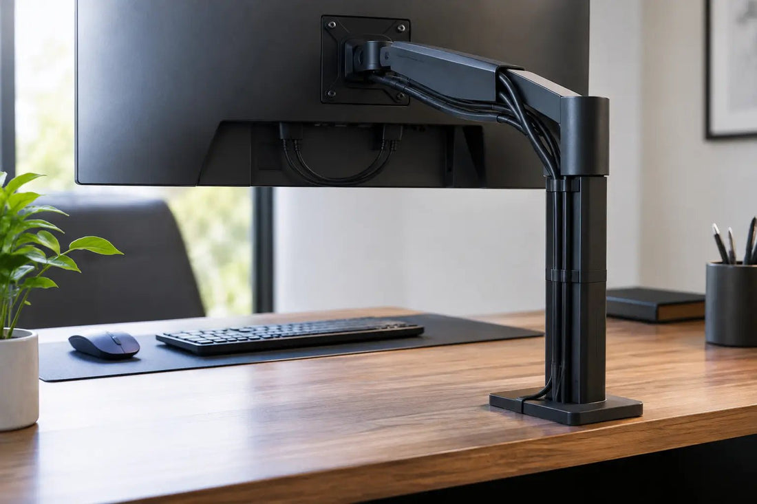 Monitor Cable Organization That Looks Built In - Alberenz