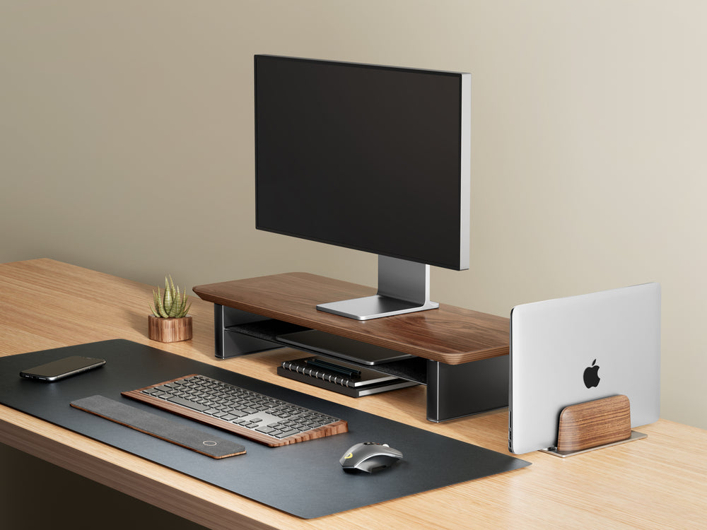 Alberenz® ořechový dřevěný podstavec pod monitor - pro 1 monitor