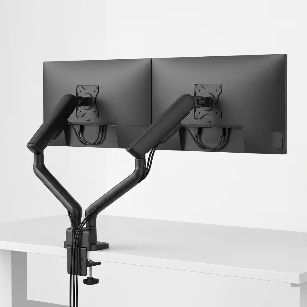 Alberenz Double Monitor Mount Gas Spring - Up until 35" - With USB - Black