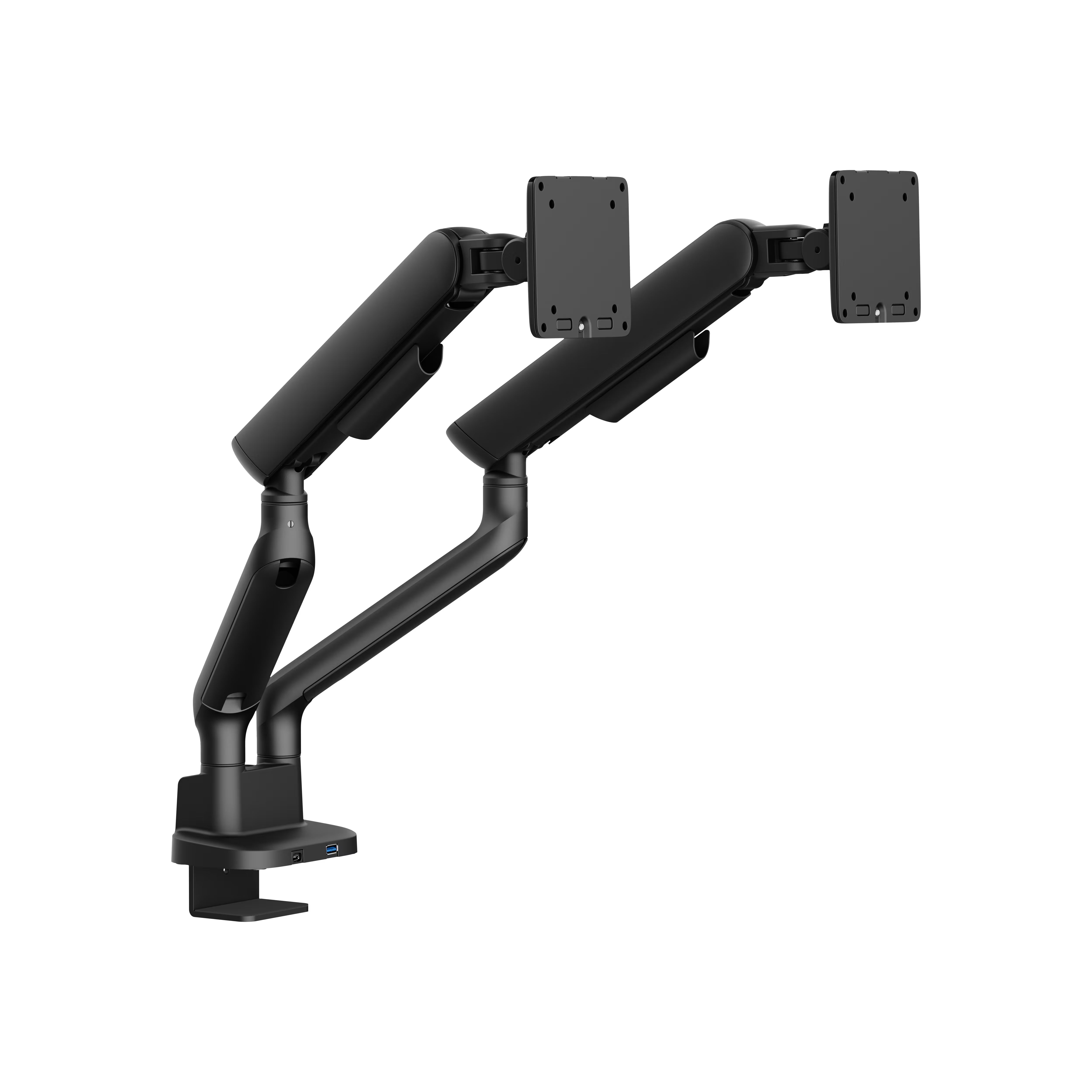 Alberenz Double Monitor Mount Gas Spring - Up until 35" - With USB - Black