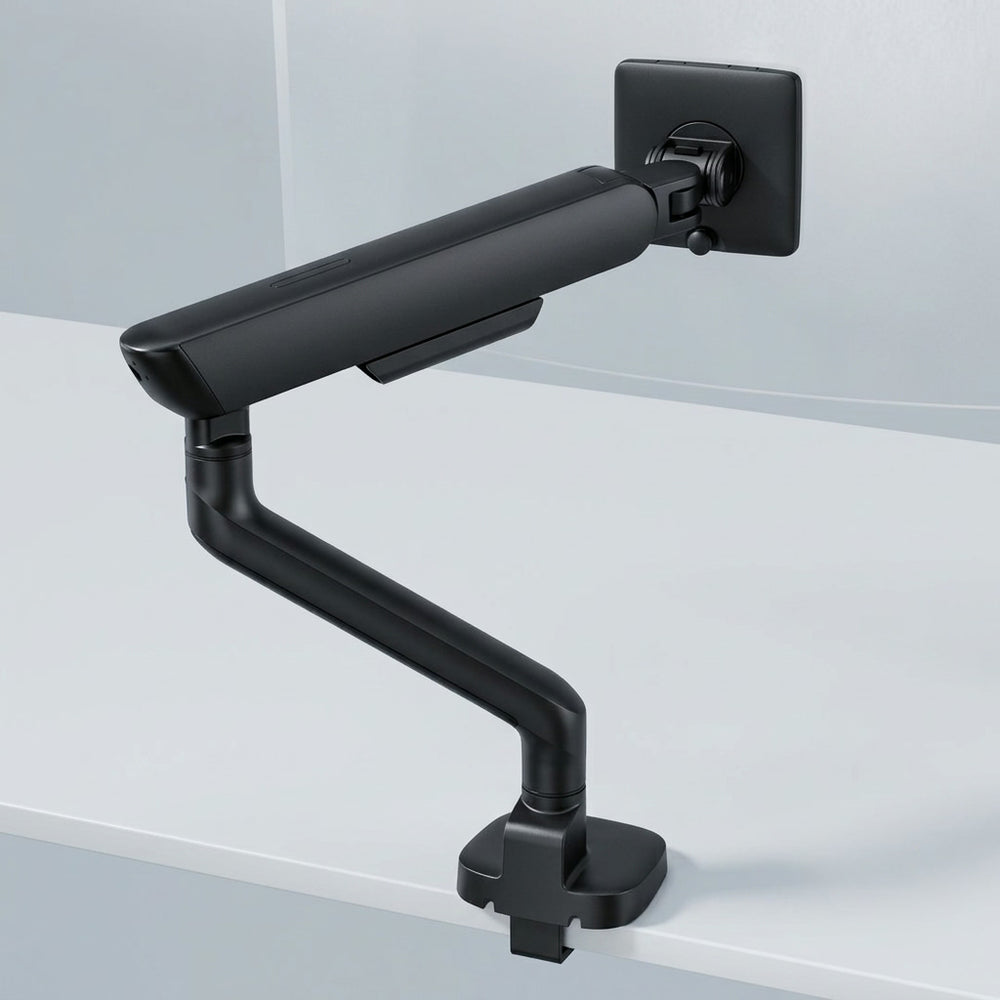 Alberenz eenzegen Monitorarm Gasfeder - Bis zu 40 Zoll - mat USB - Schwaarz