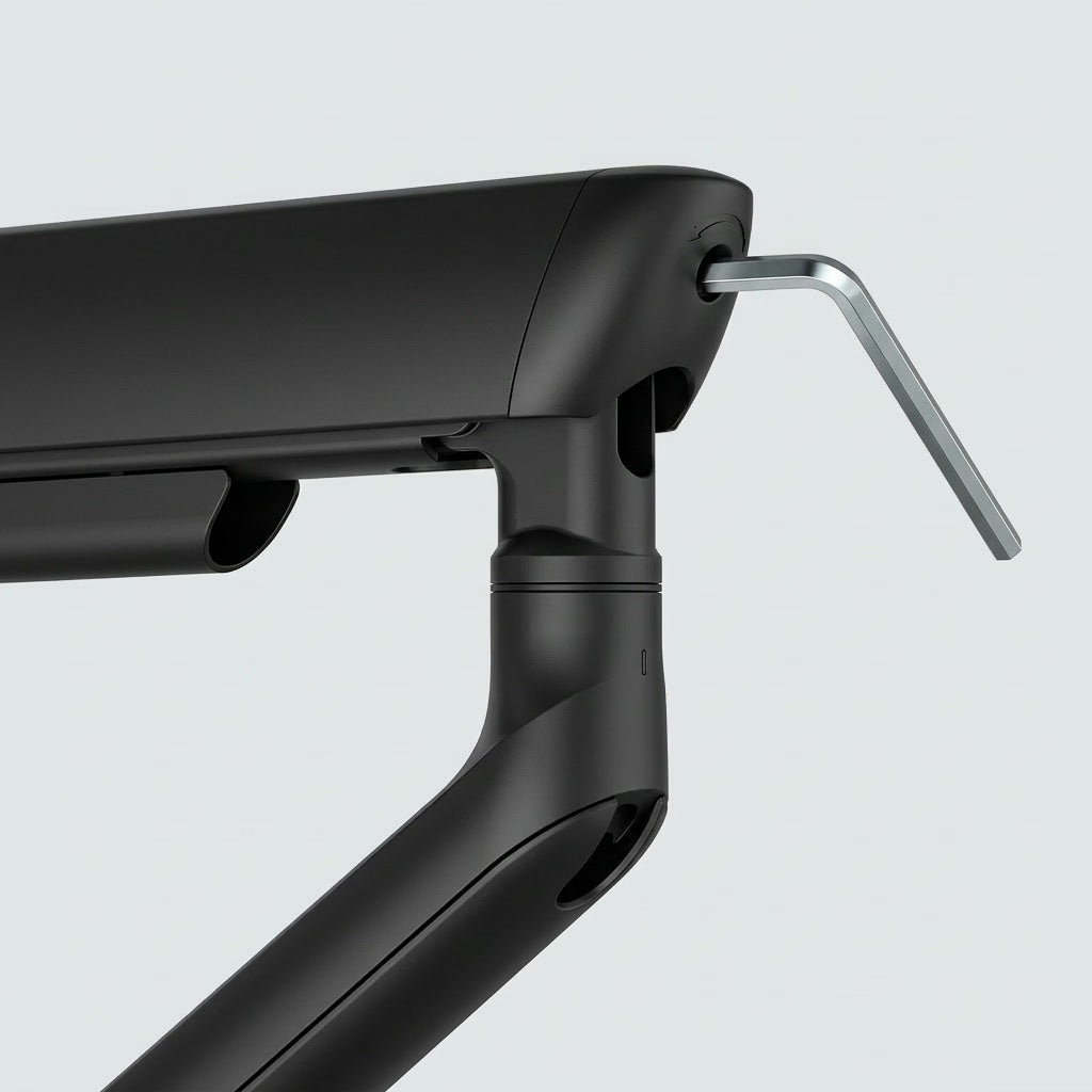 Alberenz single monitor arm gas spring - Up until 40 inch - with USB - Black