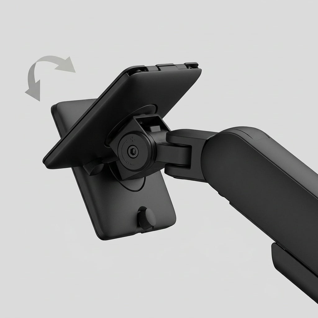 Alberenz single monitor arm gas spring - Up until 40 inch - with USB - Black