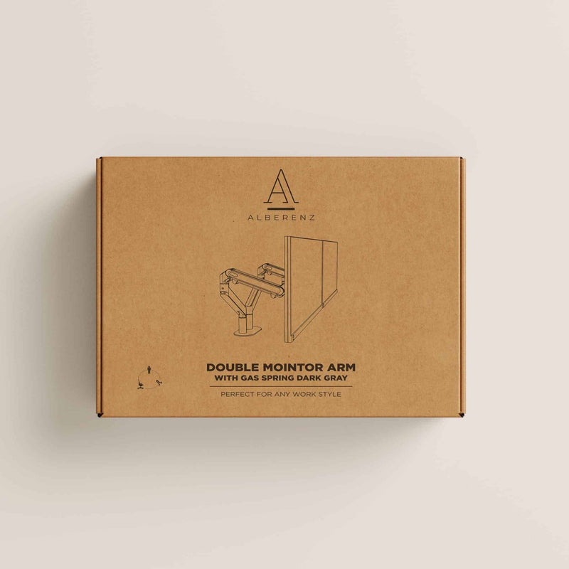 Alberenz® Dubbele Monitorarm Met Gasveer Zilver