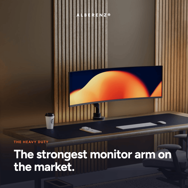 Alberenz® Soporte de Monitor con Resorte de Gas de Alta Resistencia (hasta 57 pulgadas)