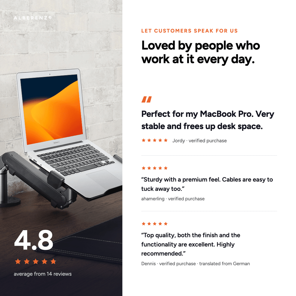 Alberenz® Laptoparm Gasveer - Donkergrijs
