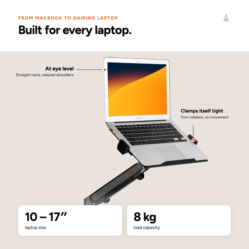 Alberenz® Laptoparm Gasveer - Donkergrijs