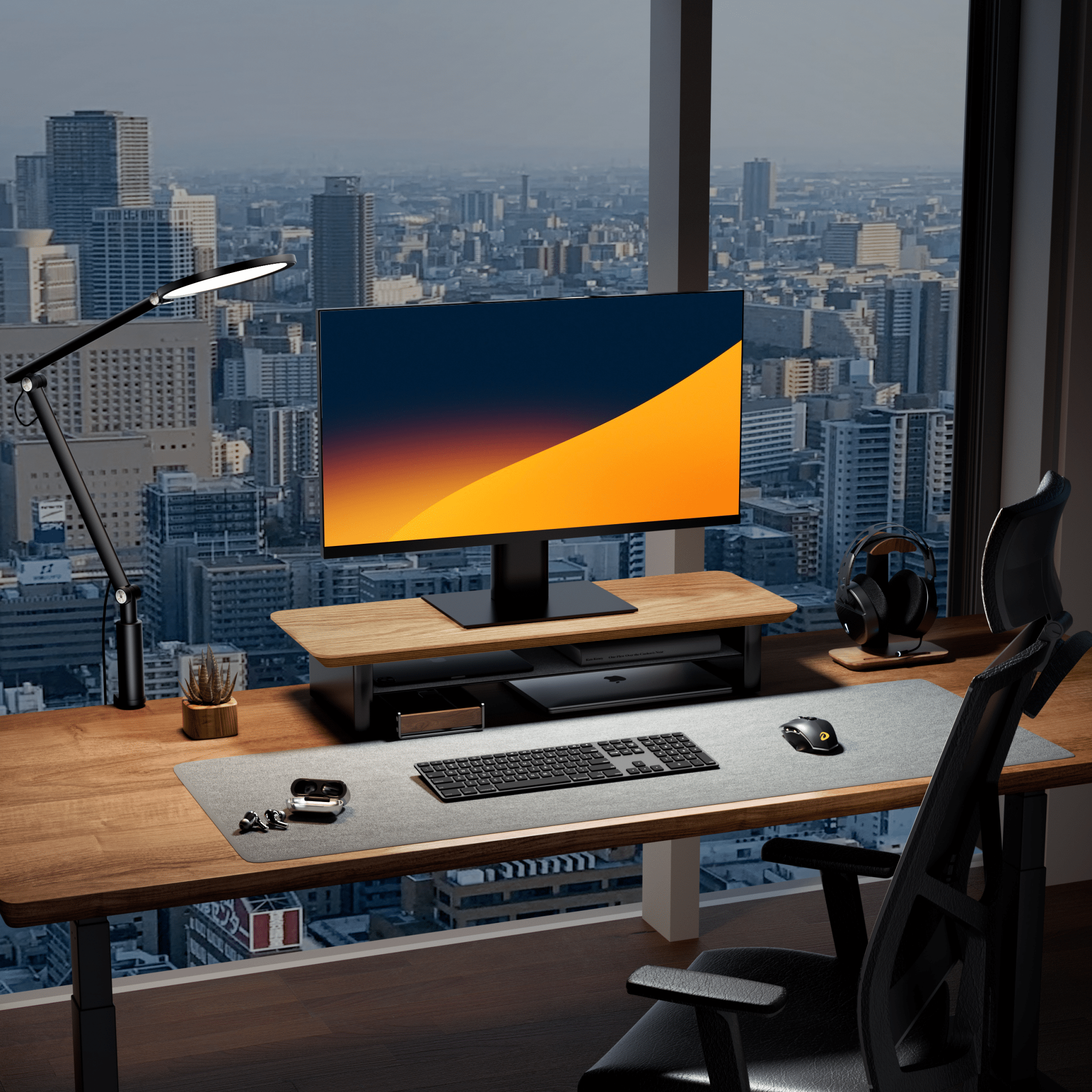 Alberenz® Oak Wooden Monitor Riser - 1 Monitor - Alberenz - Monitor riser