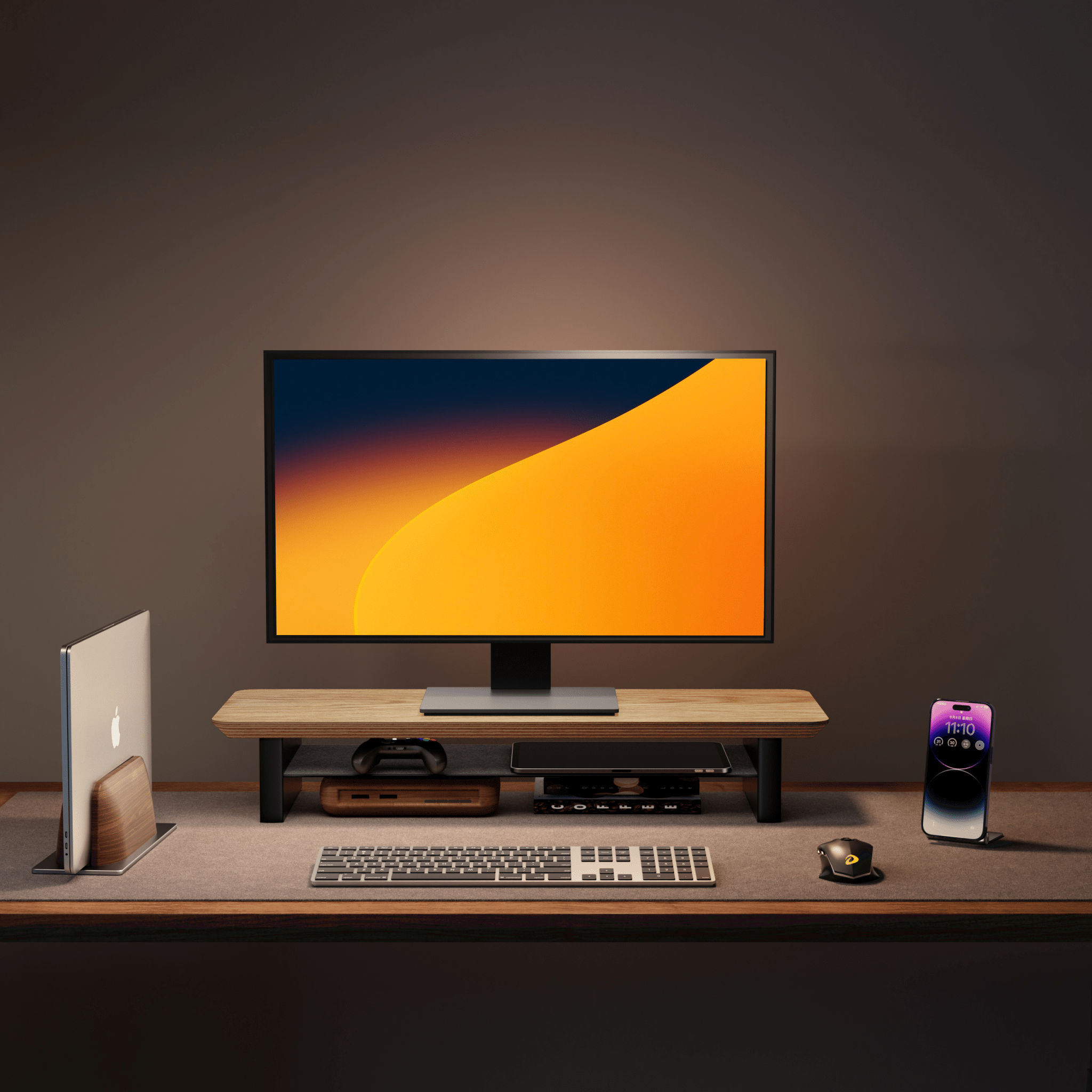 Alberenz® Oak Wooden Monitor Riser - 1 Monitor - Alberenz - Monitor riser