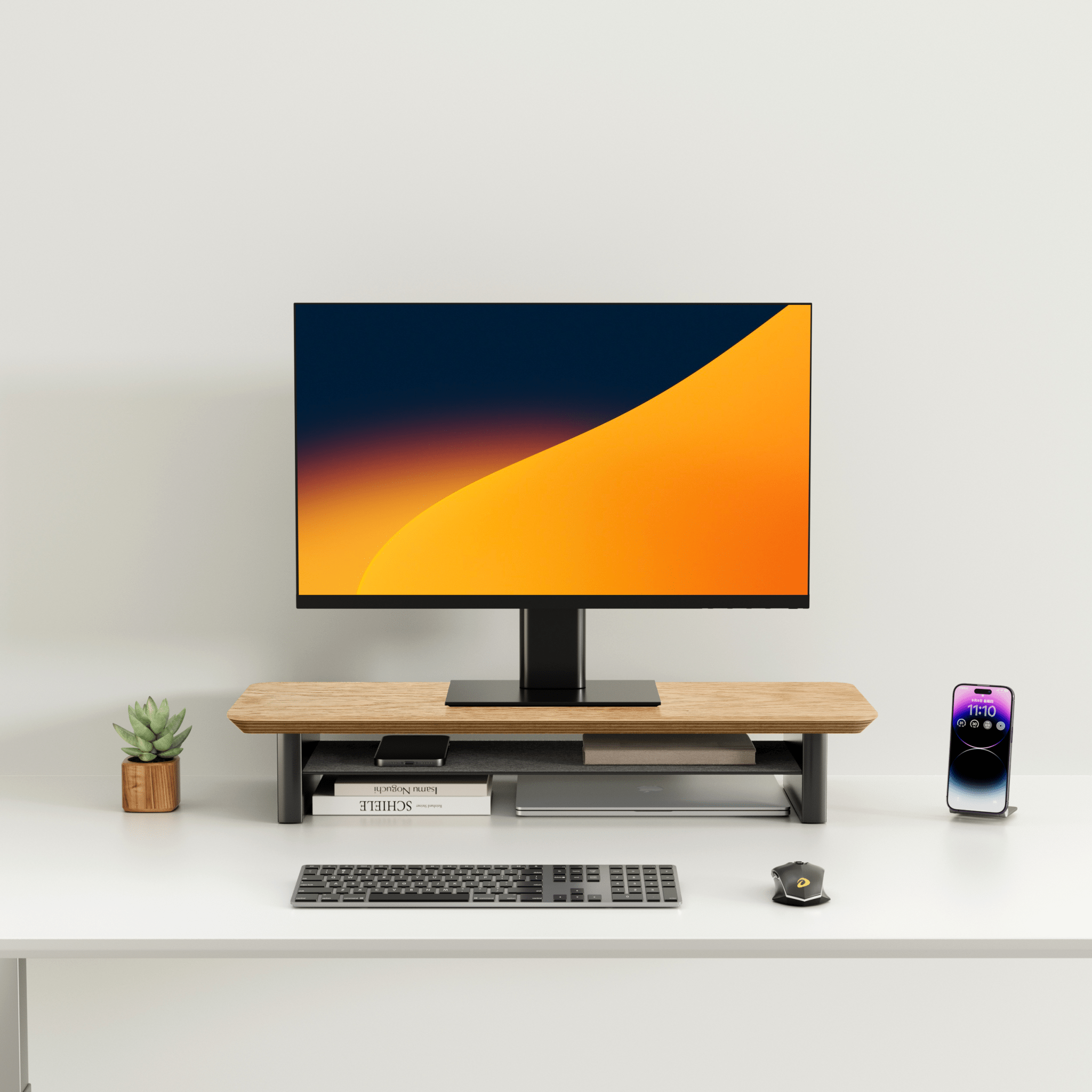 Alberenz® Oak Wooden Monitor Riser - 1 Monitor - Alberenz - Monitor riser