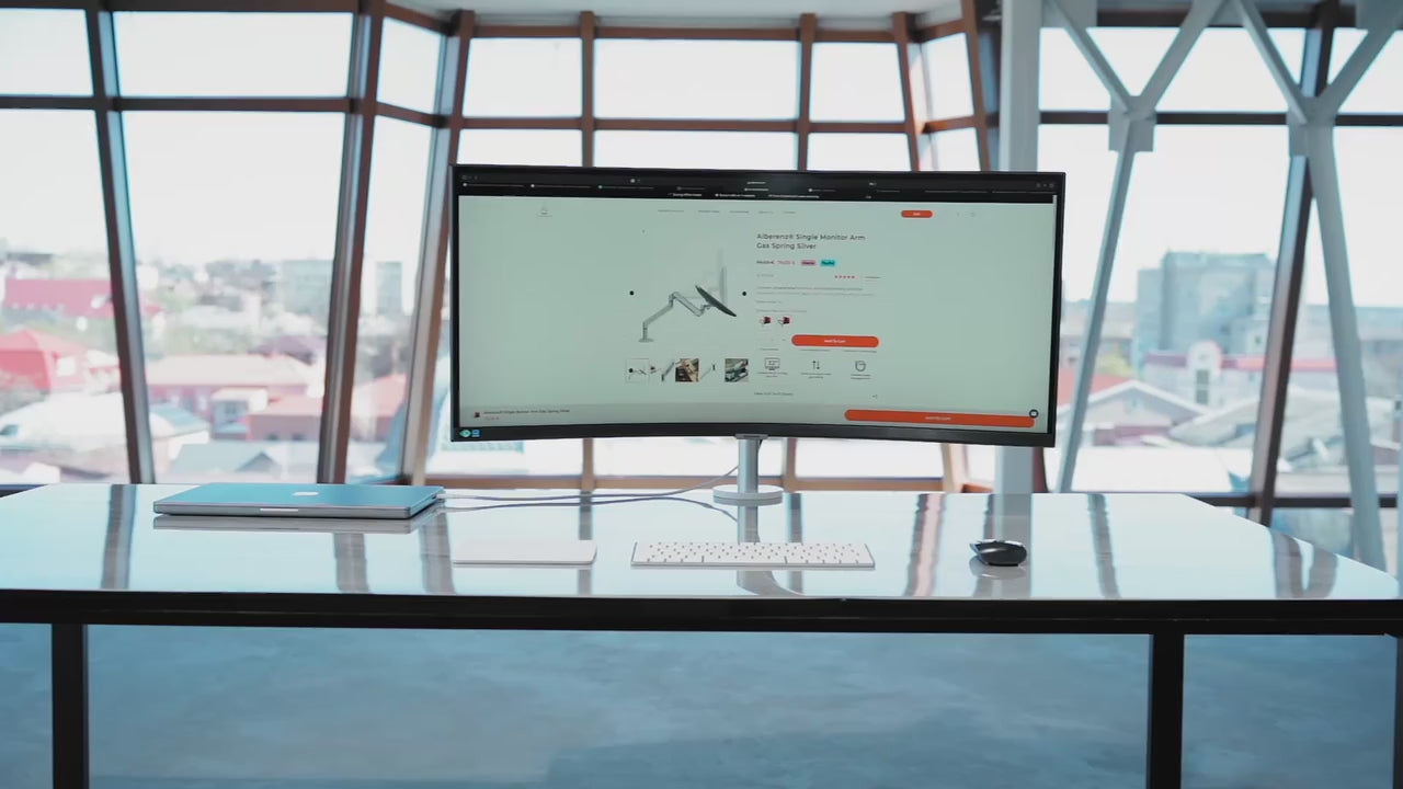 Alberenz® Single Monitor Arm Gas Spring Silver