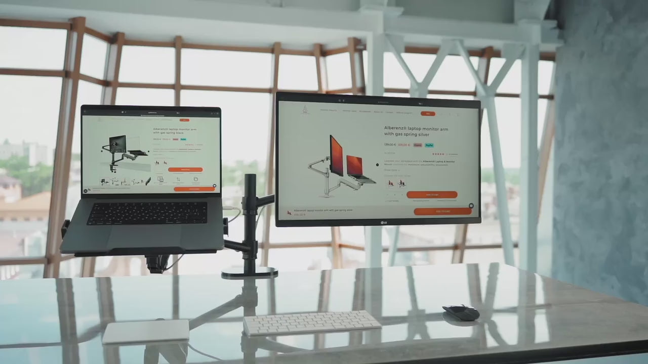 Alberenz® laptop monitor arm with gas spring black