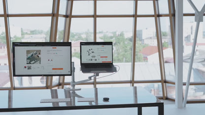 Alberenz® Laptop Monitor Arm Silver